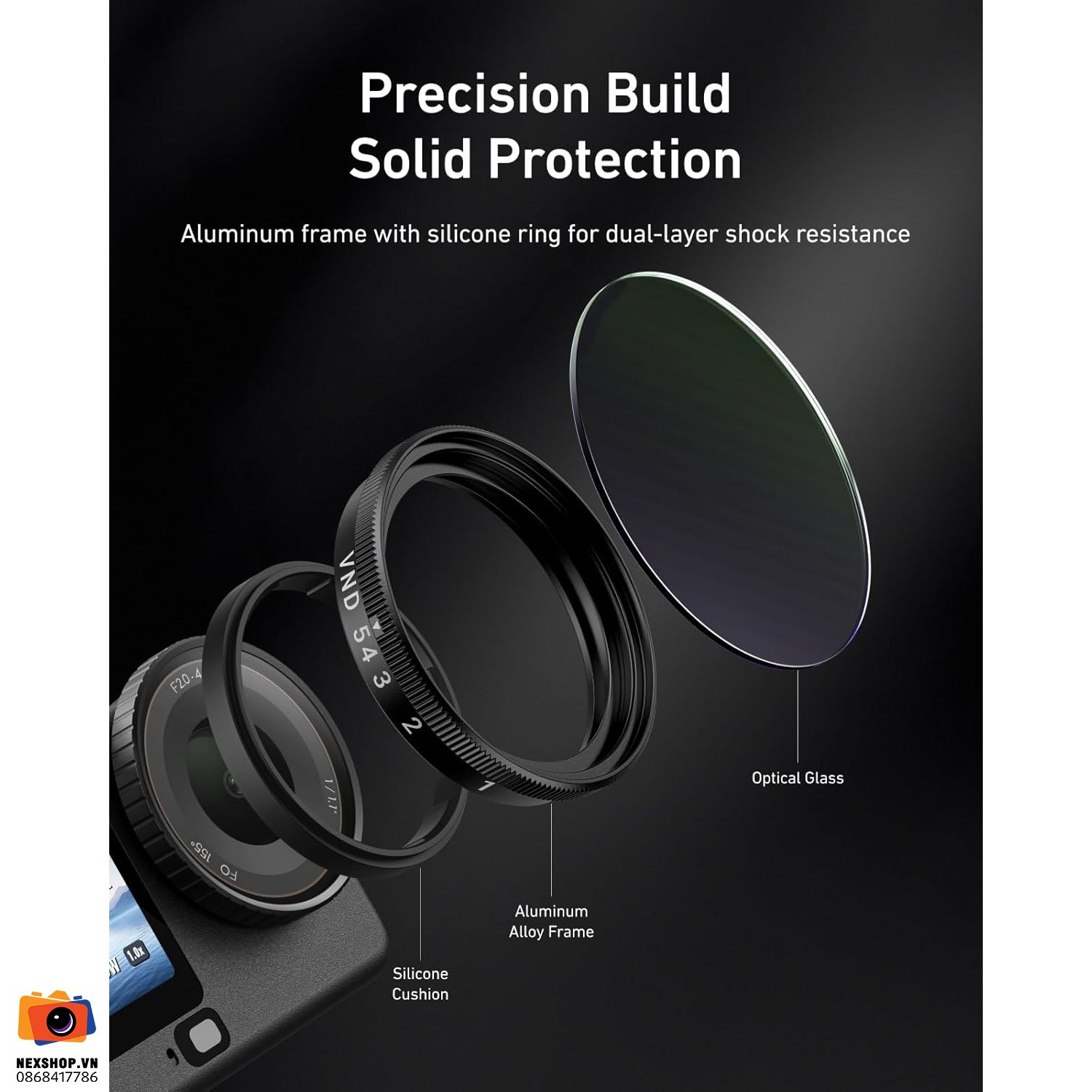 TELESIN Action Camera Filter (CPL+ND8/16/32) for DJI OSMO Action 6
