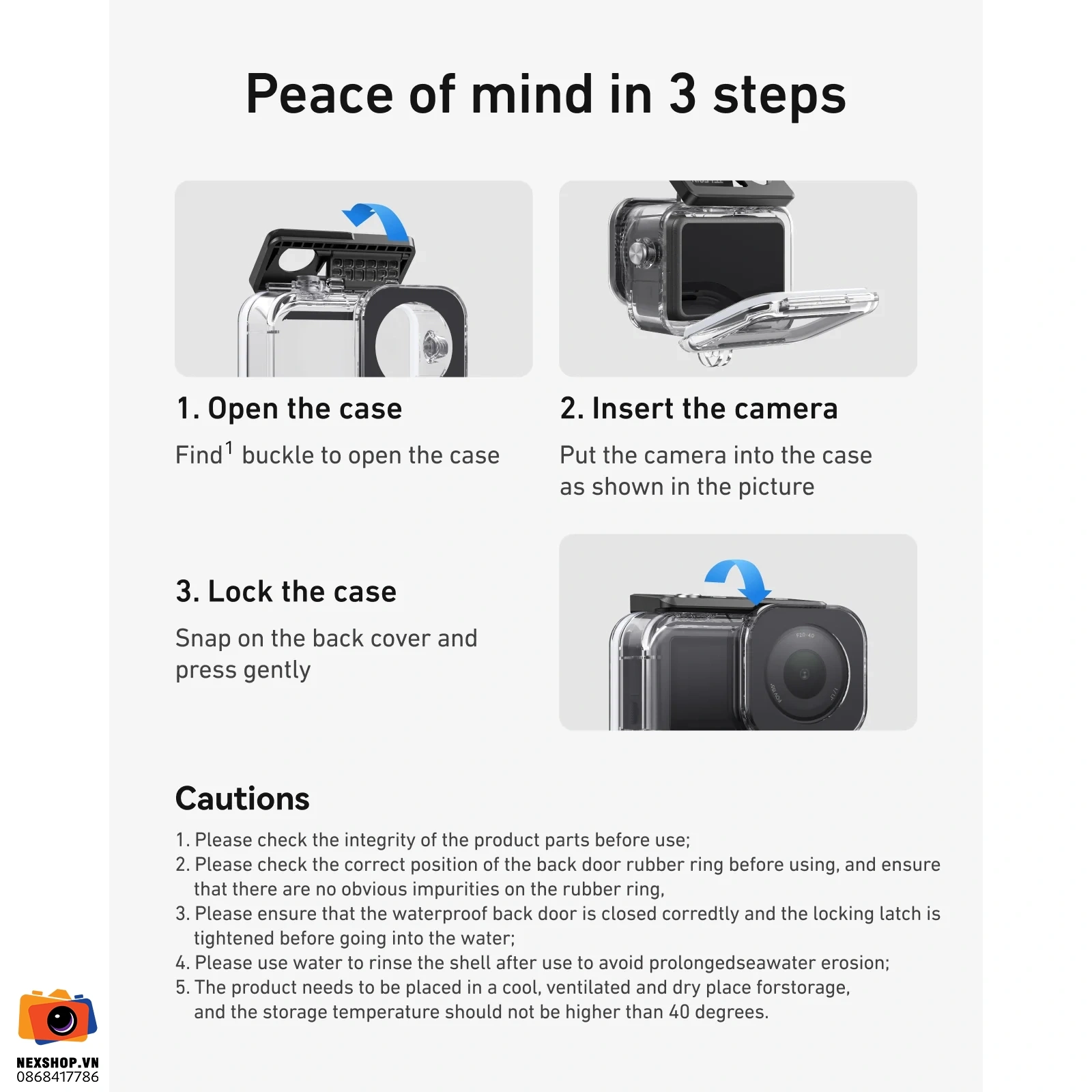 Ốp Lót Nước TELESIN cho DJI Osmo Action 6 | Chính hãng - khả năng kết nối thiết bị