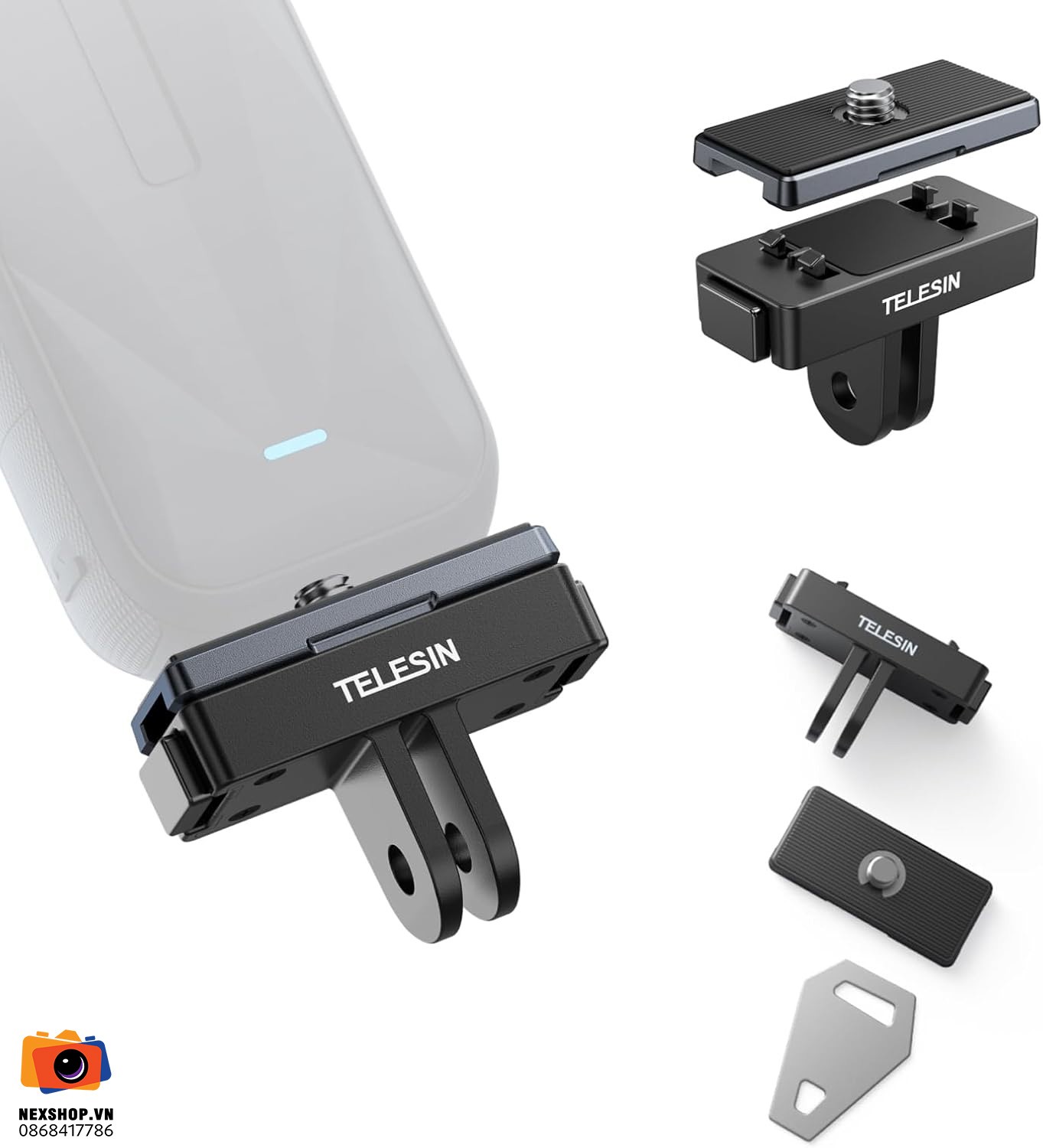 TELESIN Magnetic Quick-Relase Mount Set for ACE/ACE PRO/ACE PRO2/X2/X3/X4/X5/X4 air