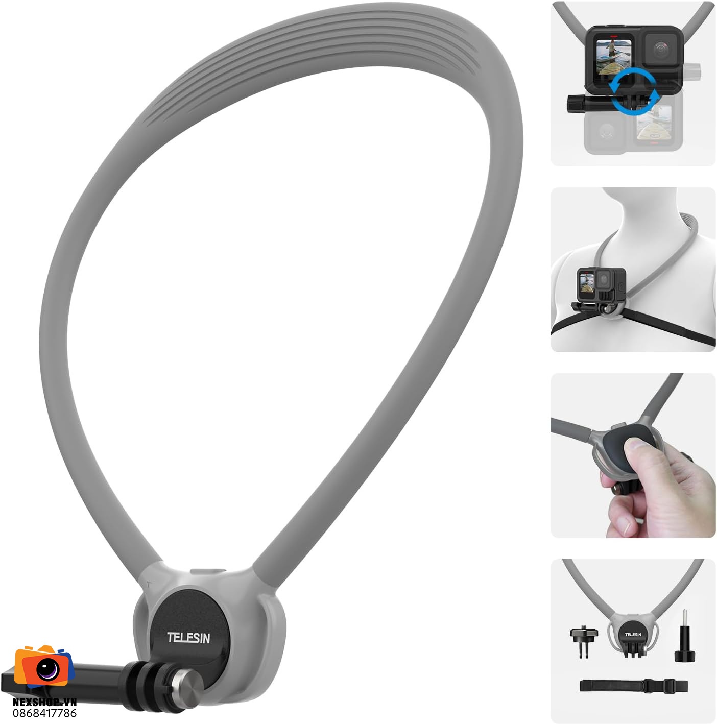 Dây đeo cổ TELESIN cho Action Camera Neck Mount SE2.0 (Grey)