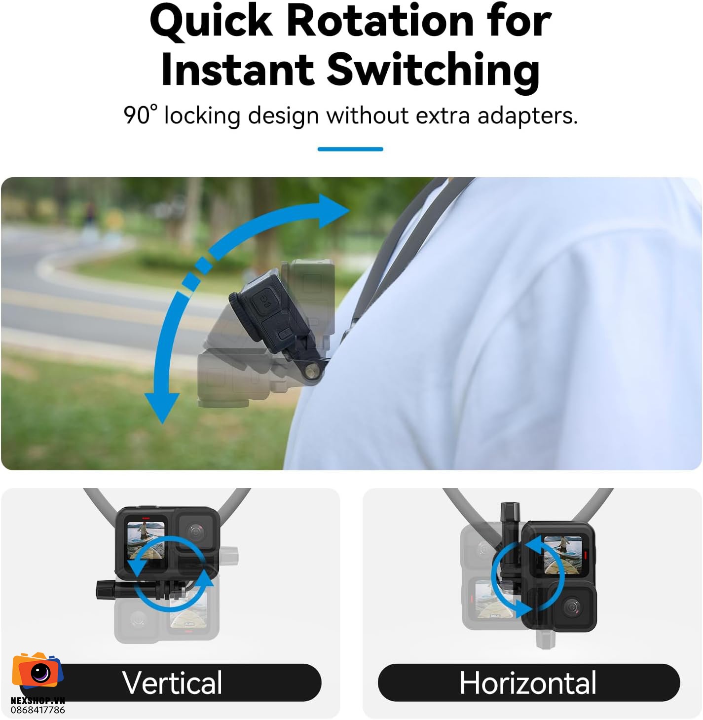 Dây đeo cổ TELESIN cho Action Camera Neck Mount SE2.0 (Grey)