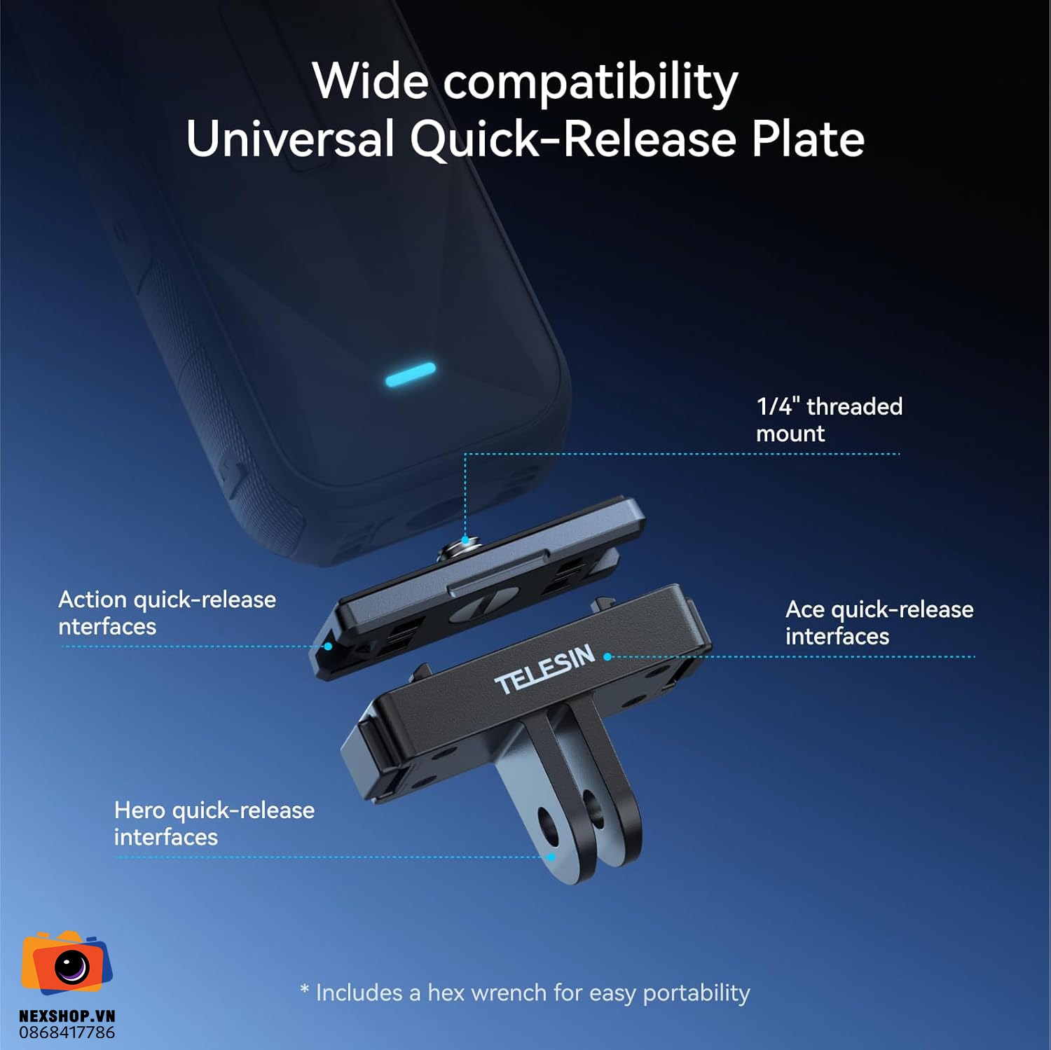 TELESIN Magnetic Quick-Relase Mount Set for ACE/ACE PRO/ACE PRO2/X2/X3/X4/X5/X4 air