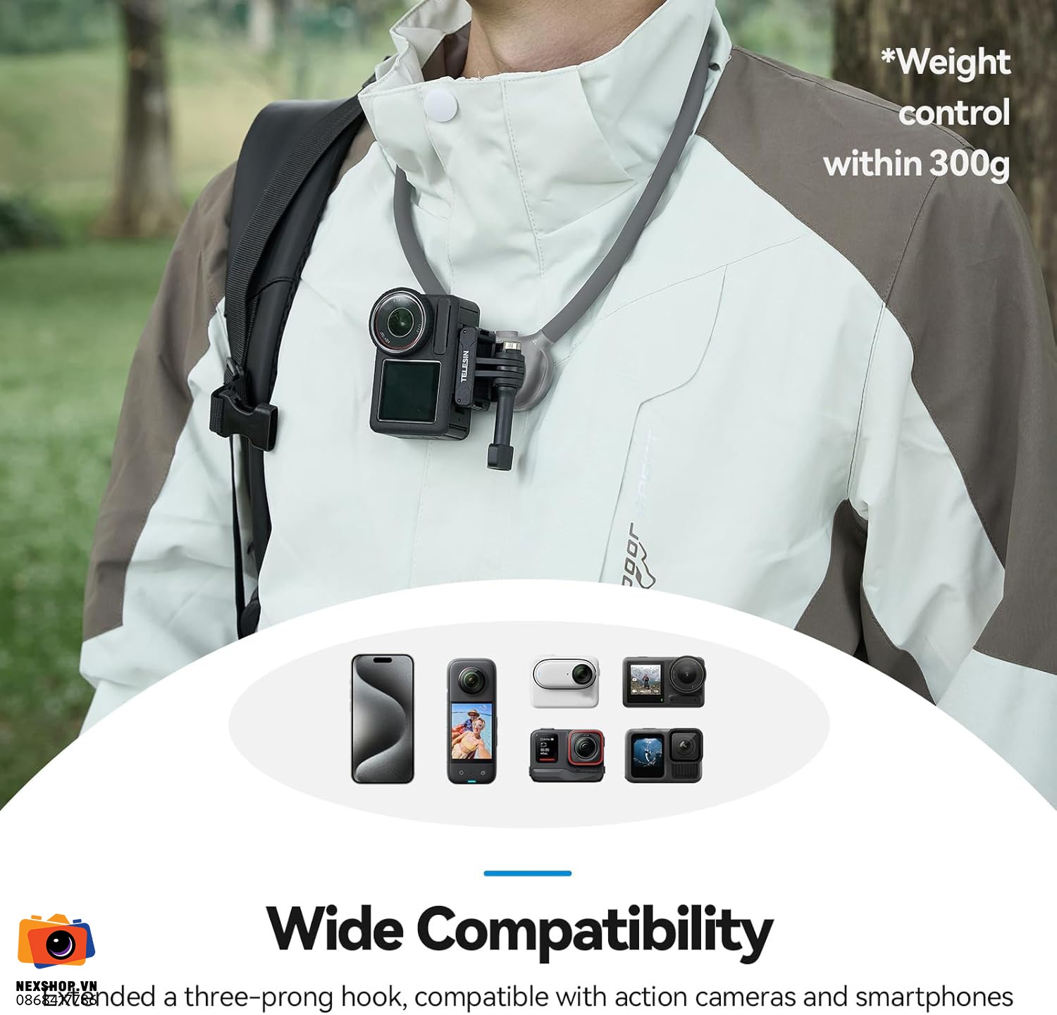 Dây đeo cổ TELESIN cho Action Camera Neck Mount SE2.0 (Grey)