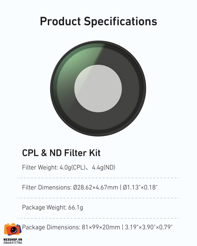 TELESIN Go Ultra Filter Set (CPL + ND8/16/32)