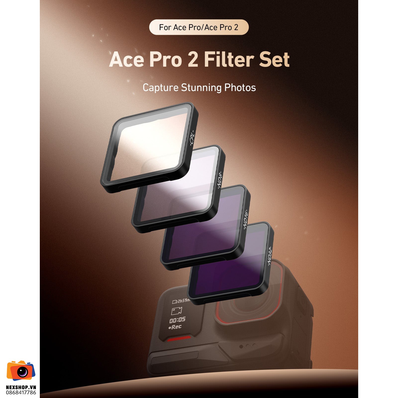 TELESIN Camera Filter Set for ACE Pro & ACE Pro 2