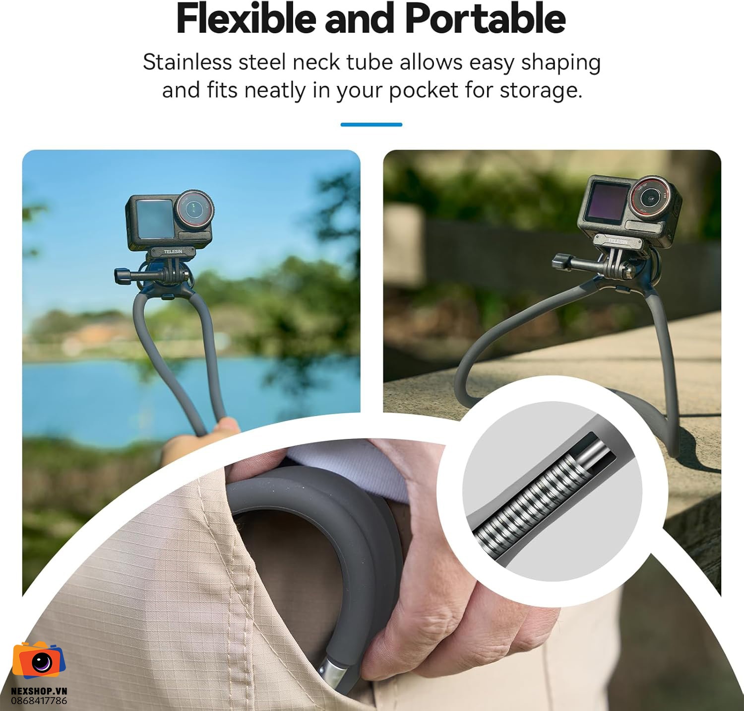 Dây đeo cổ TELESIN cho Action Camera Neck Mount SE2.0 (Grey)