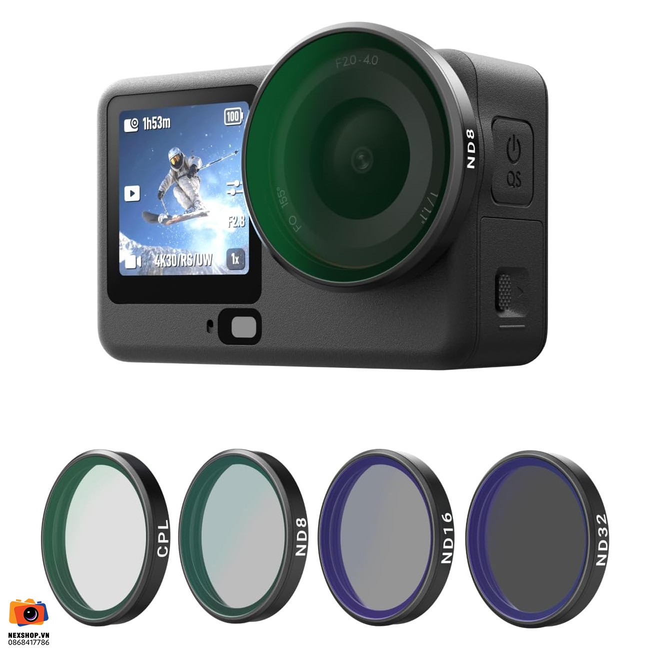 TELESIN Action Camera Filter (CPL+ND8/16/32) for DJI OSMO Action 6