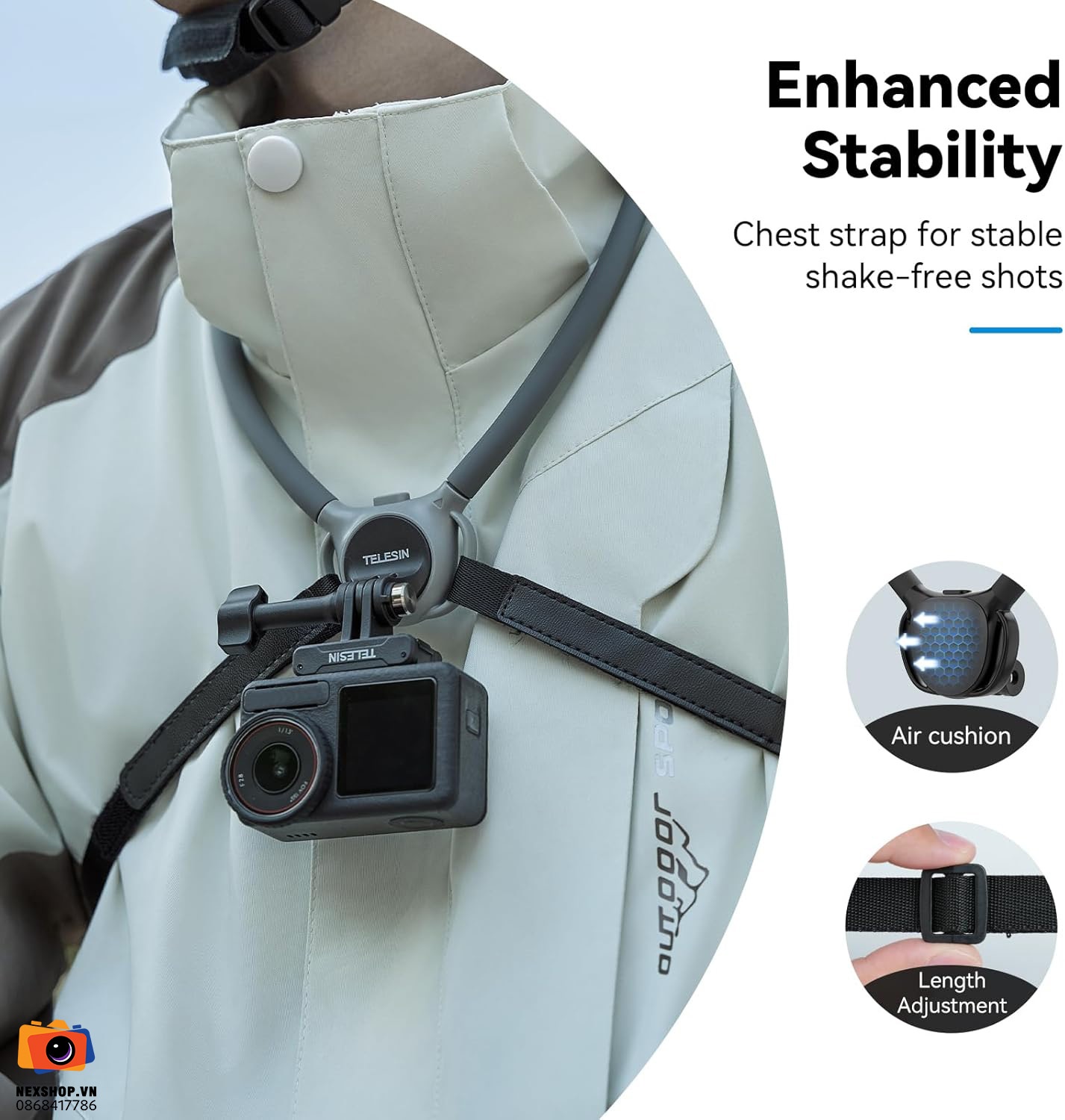 Dây đeo cổ TELESIN cho Action Camera Neck Mount SE2.0 (Grey)