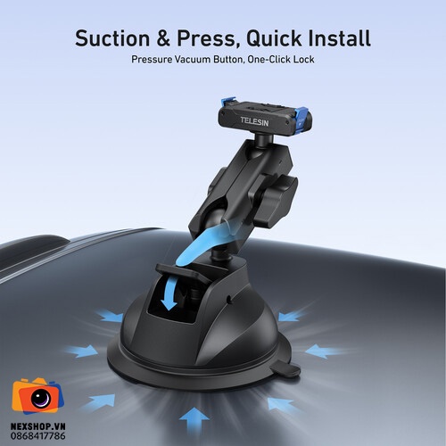 TELESIN Power Suction Cup Mount for DJI Osmo Action 3/4/5pro