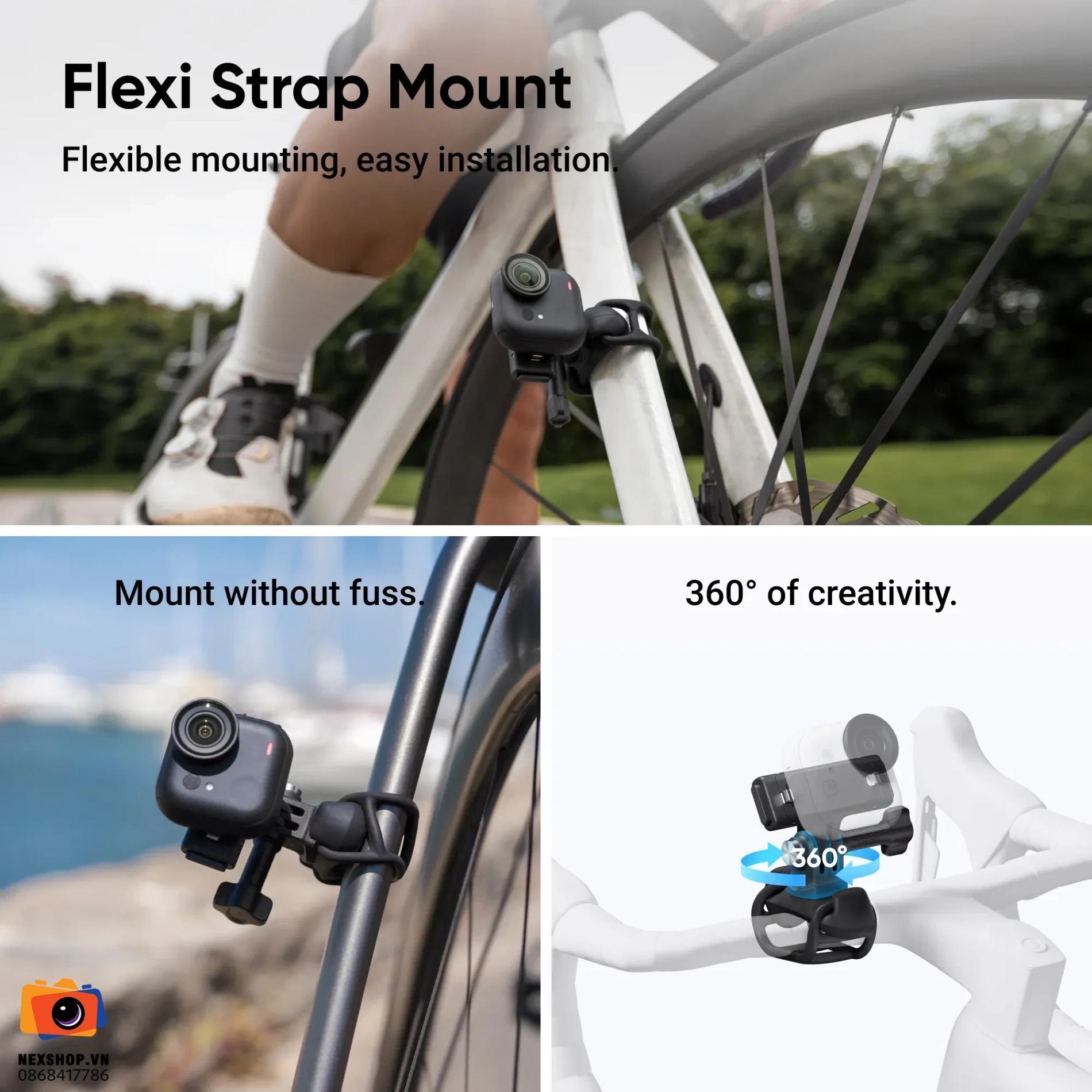 Insta360 GO Ultra Premium Cycling Bundle | Midnight Black | Chính hãng