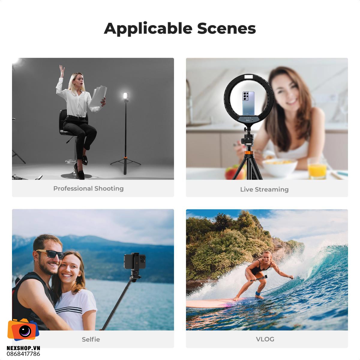 Tripod KNF Concept MS-24 | Ống Kính Chống rung Chuyên Nghiệp | Ch - cấu hình hộp sạc