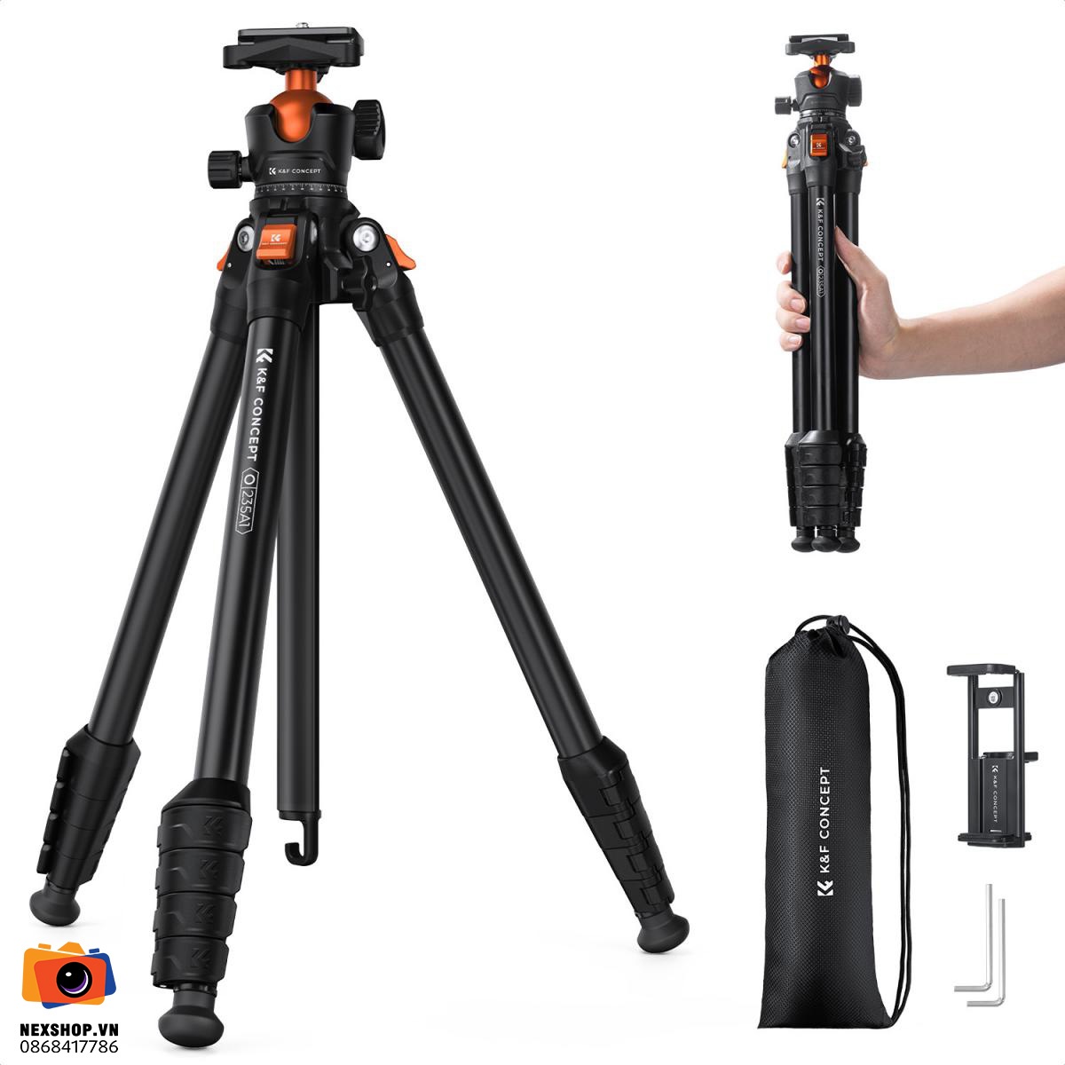 Tripod KNF Concept O235A1+BH-40 with phone holder