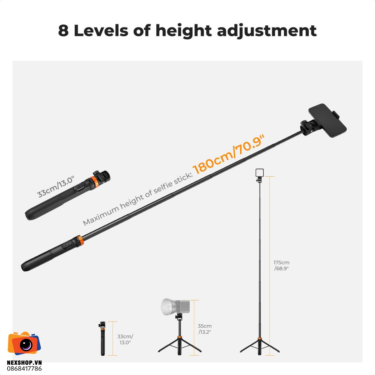 Tripod KNF Concept MS-24 | Ống Kính Chống Rung Chuyên Nghiệp | Ch - mặt sau và phụ kiện đi kèm