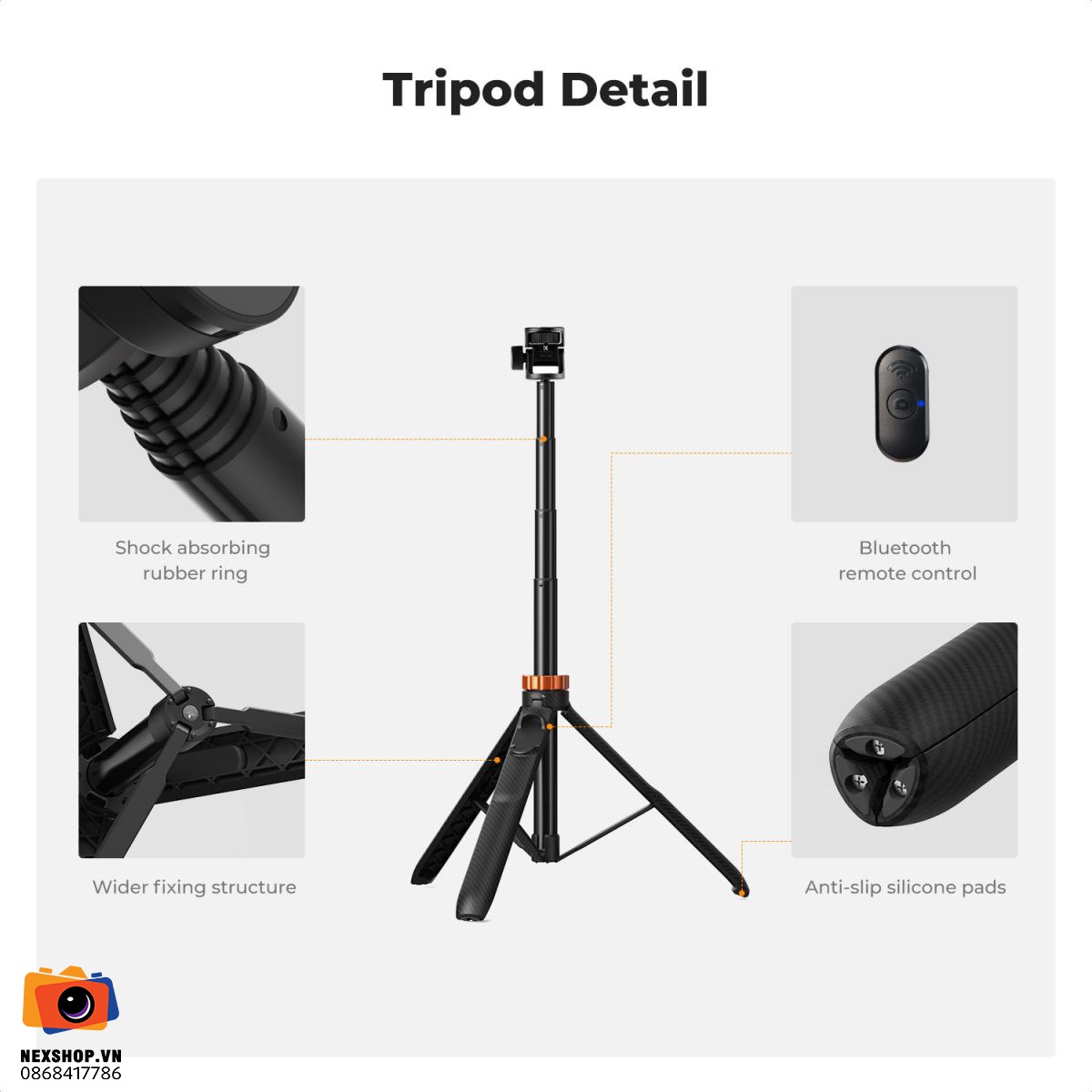 Tripod KNF Concept MS-24 | Ống Kính Chống rung Chuyên Nghiệp | Ch - khả năng kết nối thiết bị