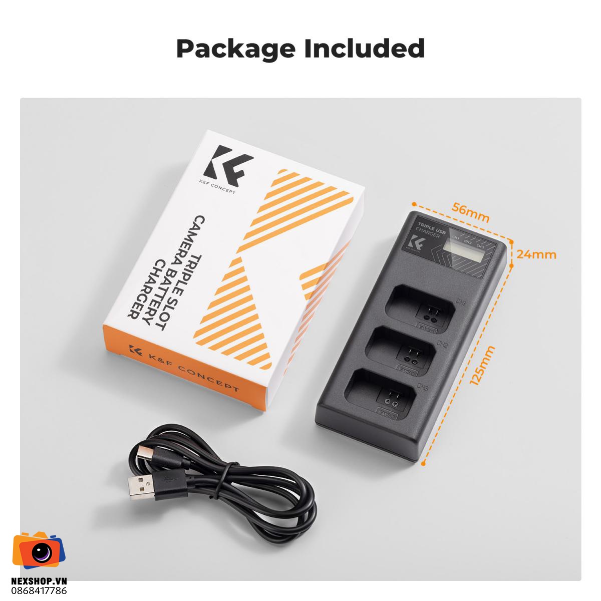 Cốc sạc 3 ngăn KNF Concept NP-FW50 Sony