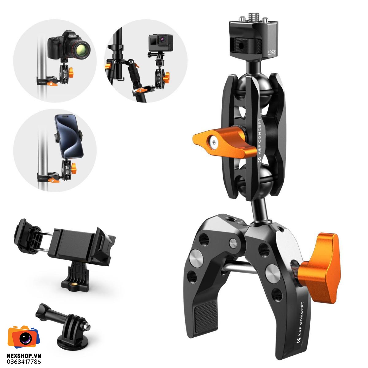 Kẹp đa năng KNF Concept kèm ballhead magic arm MS13