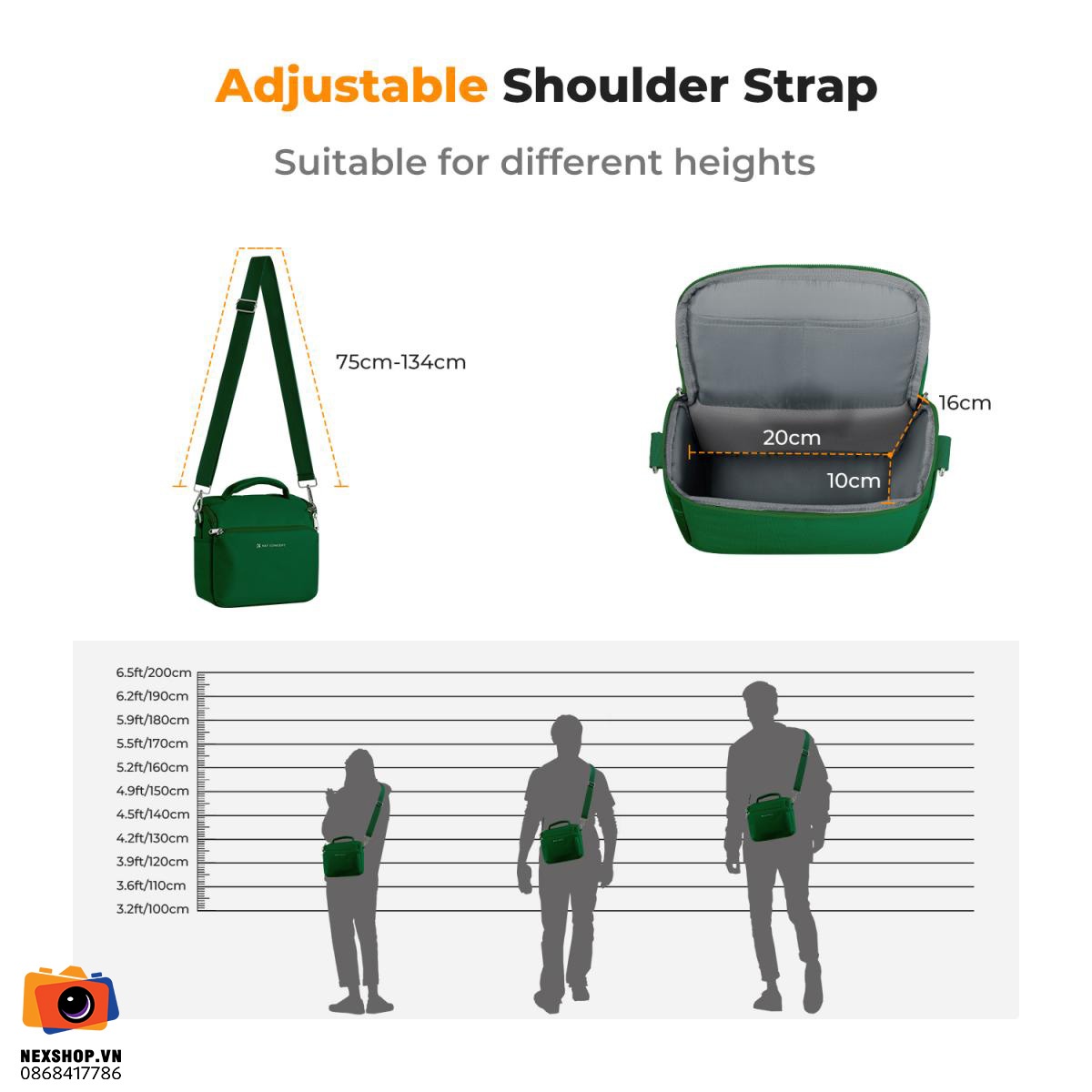 Túi đựng máy ảnh KNF Concept Sling Bag 5L Urban Wander 05 (Green)