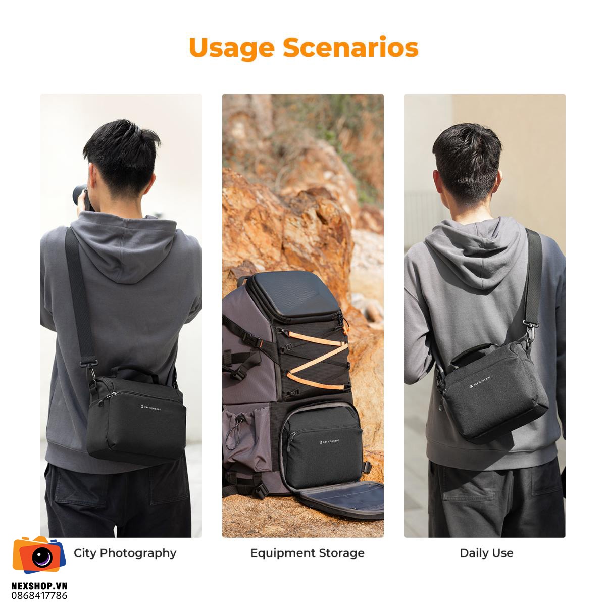 Túi đựng máy ảnh KNF Concept Sling Bag 5L Urban Wander 05 (Black)