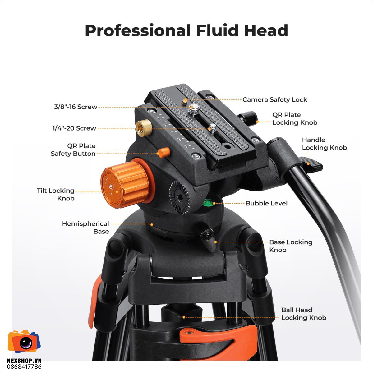 Chân máy quay KNF Concept VA3+BV70 | Chính hãng | NexShop - khả năng kết nối thiết bị