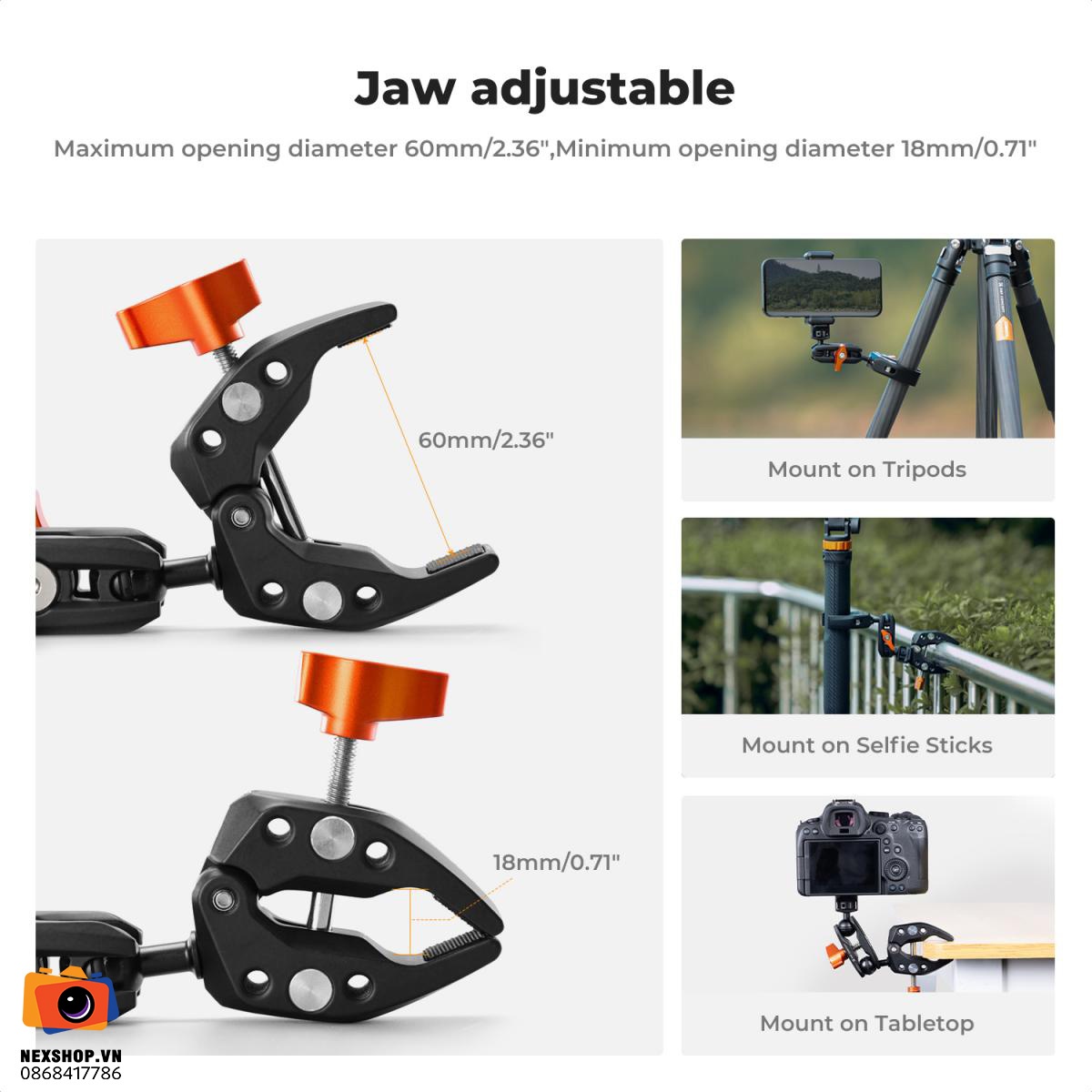 Kẹp đa năng KNF Concept MS25 Super Clamp | Chính hãng - mặt sau và phụ kiện đi kèm