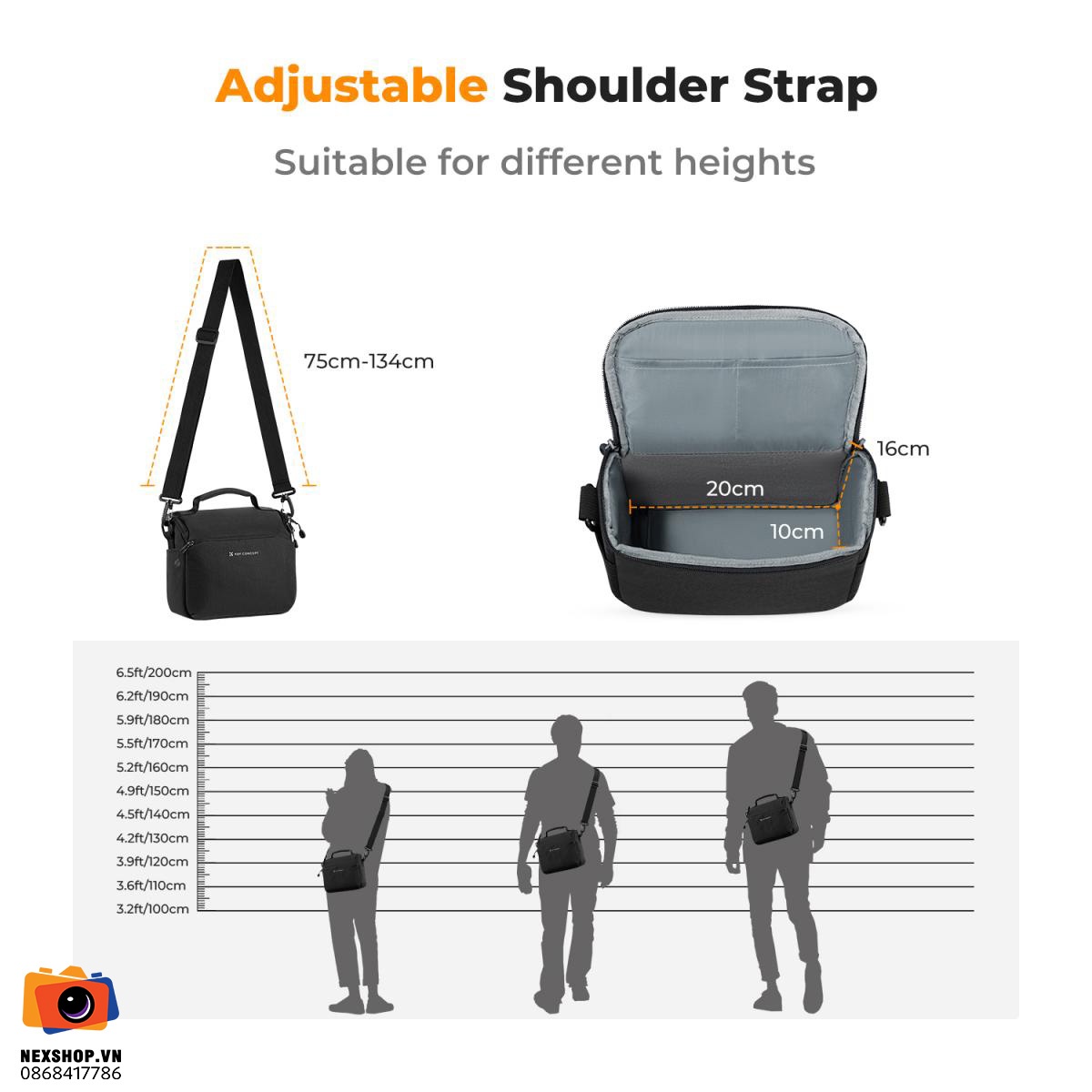 Túi đựng máy ảnh KNF Concept Sling Bag 5L Urban Wander 05 (Black)