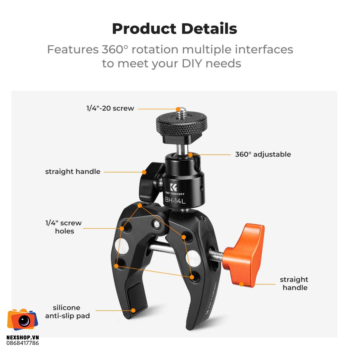 Kẹp đa năng KNF Concept MS26 Super Clamp | Chính hãng - cấu hình hộp sạc