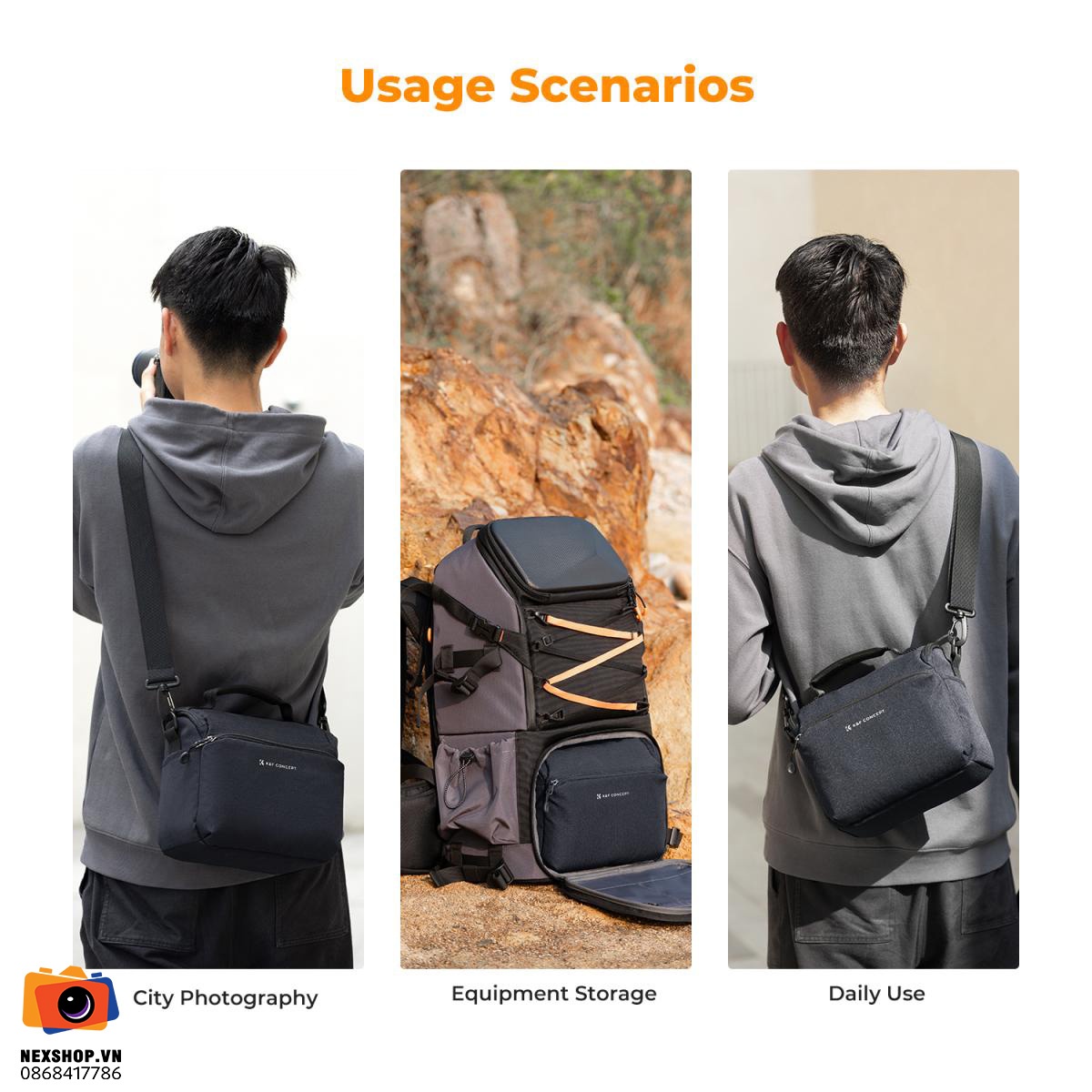 Túi đựng máy ảnh KNF Concept Sling Bag 5L Urban Wander 05 (Deep Blue)