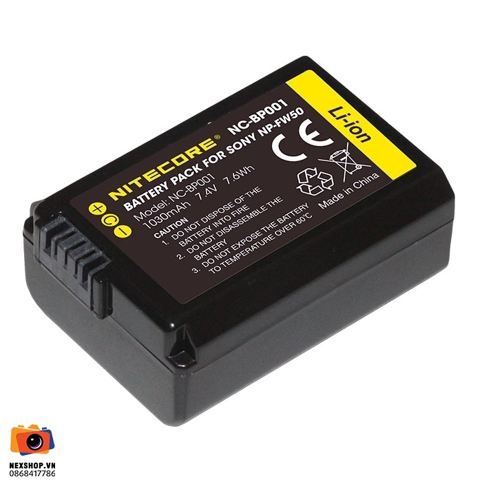 Pin Nitecore cho Sony NP-FW50 1030mAh
