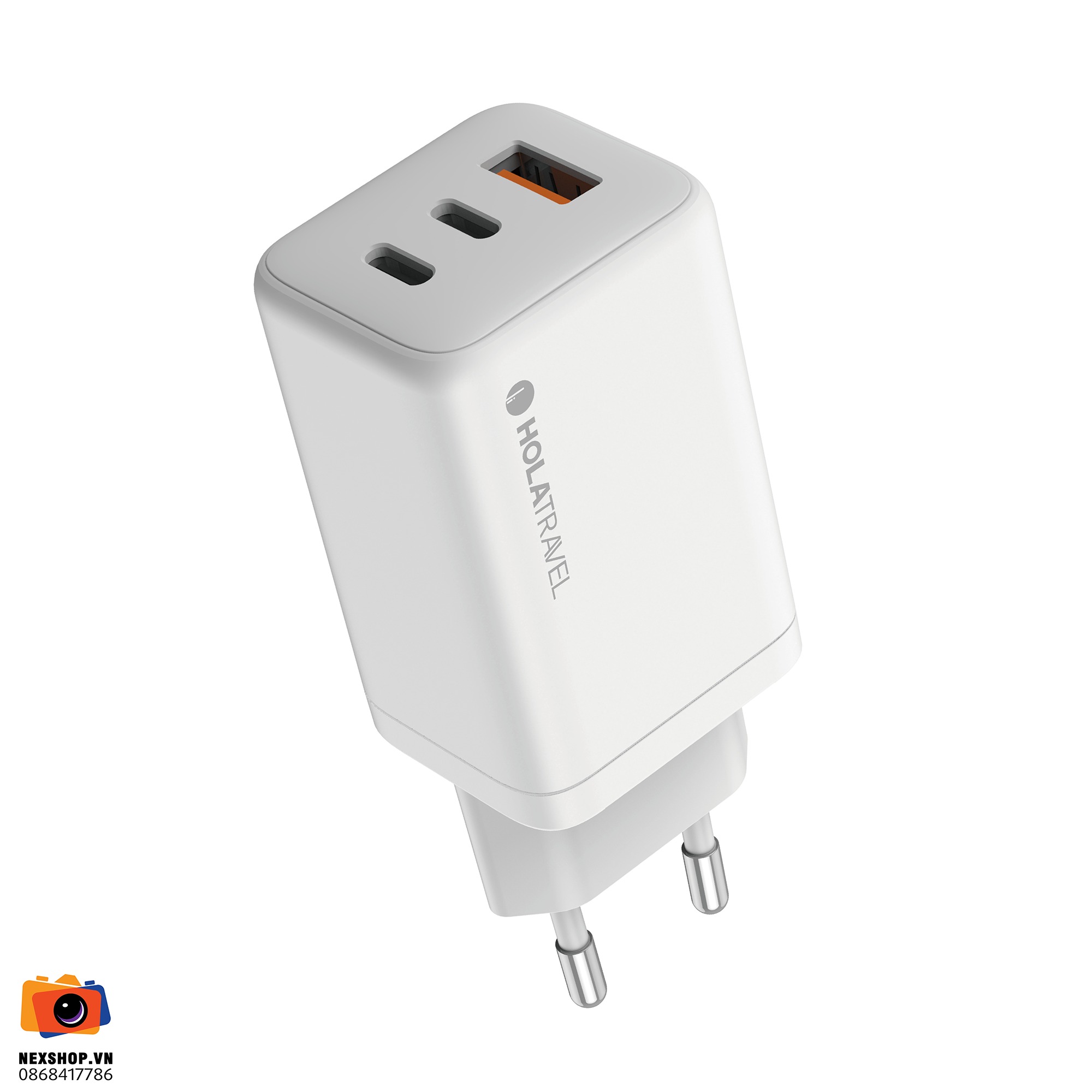 Adapter sạc 65W Hola Travel T2X | Trắng