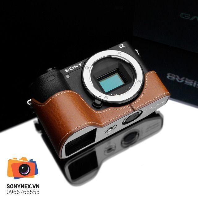 Bao da Sony A6500 Nâu Nhạt | Gariz | Hàng Nhập khẩu