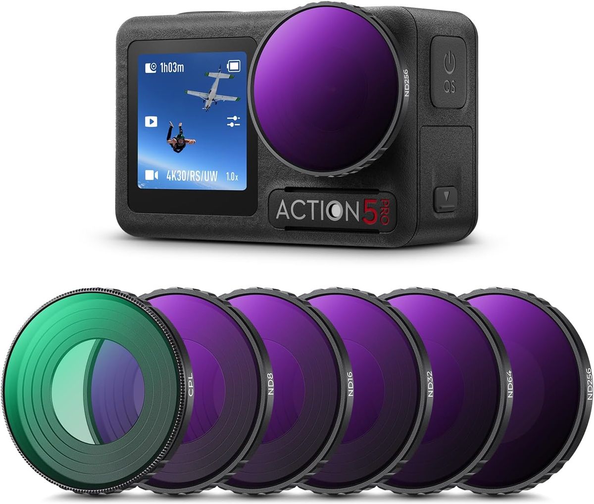 Bộ Lọc K&F CONCEPT Cho DJI Osmo Action 6 (CPL+ND8+ND16+ND32) | SKU.2709 | Chính Hãng