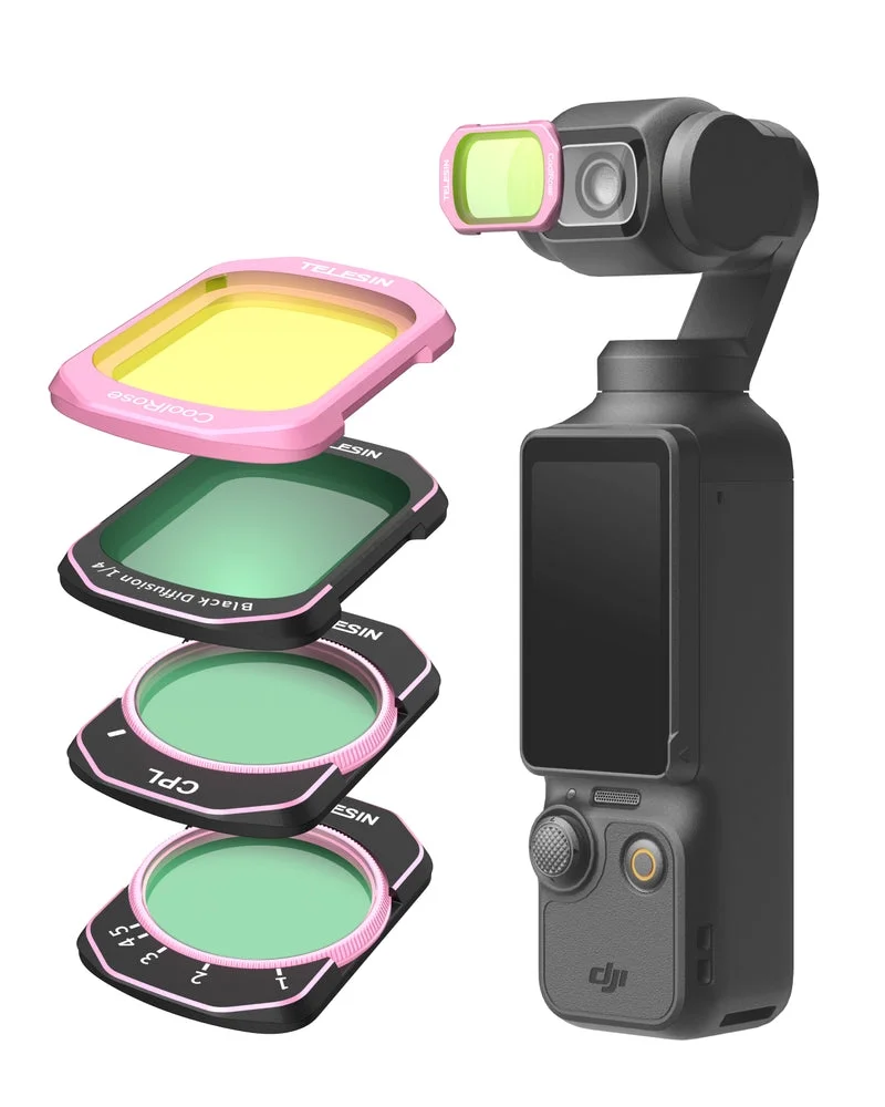 Bộ Lọc Từ Tính TELESIN Magnetic Filter Kit VND 1/4 Black Mist Cool Rose CPL cho DJI Osmo Pocket 3 4 | Chính hãng | FullVAT