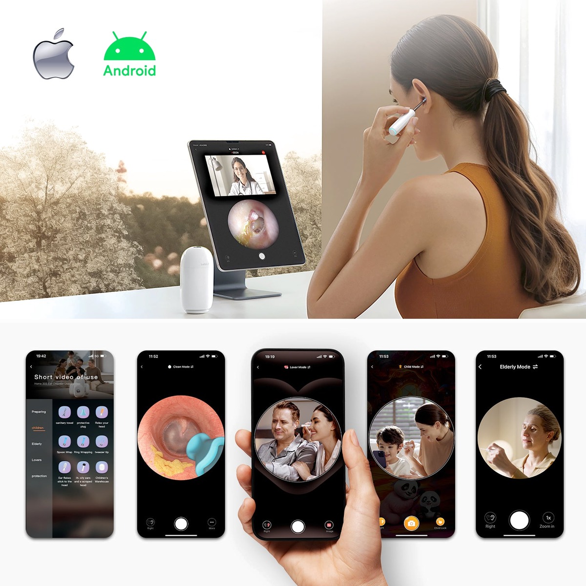 Bộ Máy Lấy Ráy Tai Camera Nội Soi Gia Đình Khử Khuẩn Tia UV Bebird EarSight Complete (Home 30S) | Hàng sắp về - Nhận đặt trước
