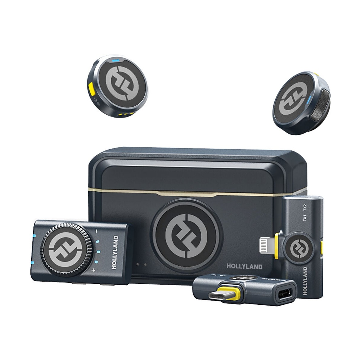 Bộ Micro không dây Hollyland Lark M2 Camera (Camera RX) Duo Lavalier màu Shine Charcoal | Chính hãng | Fullvat
