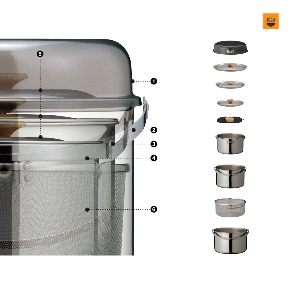 Bộ Nồi Nấu Snow peak Field Cooker PRO.1, CS-021 | Chính hãng