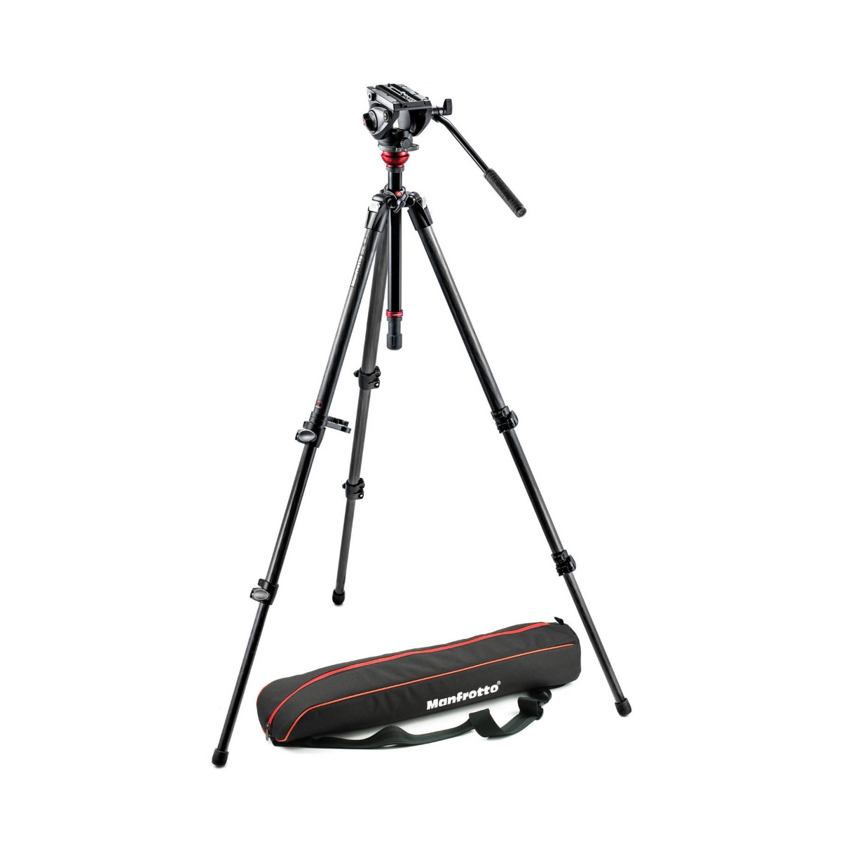 Bộ chân máy Manfrotto 500 fluid video head & 755CX3 Carbon Fiber single leg tripod | Chính hãng | Fullvat