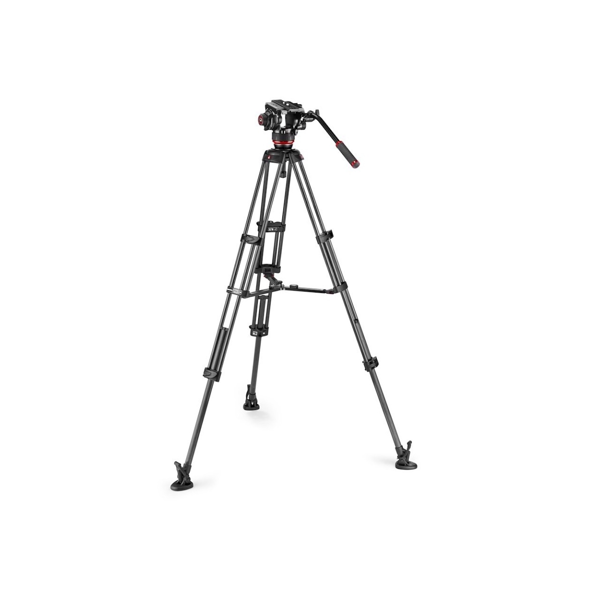 Bộ chân máy Manfrotto 504X Fluid Video Head & Carbon Fiber Twin Tripod with Middle Spreader | Chính hãng | Fullvat