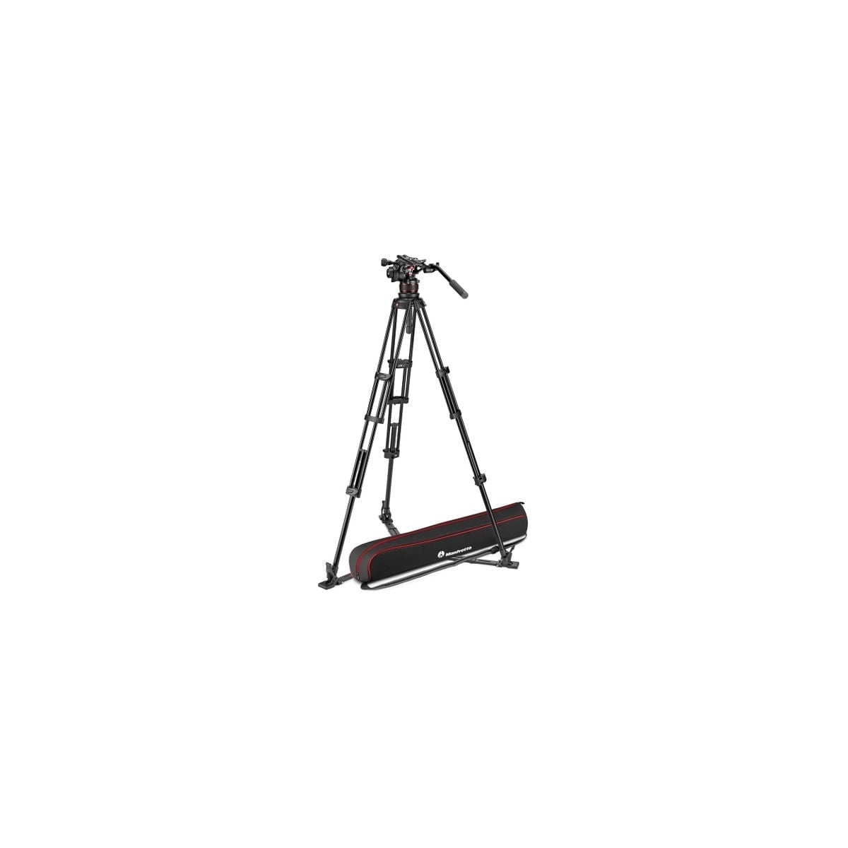 Bộ chân máy Manfrotto Nitrotech 608 Fluid Video Head and Aluminum Twin Leg Tripod with Ground Spreader | Chính hãng | Fullvat