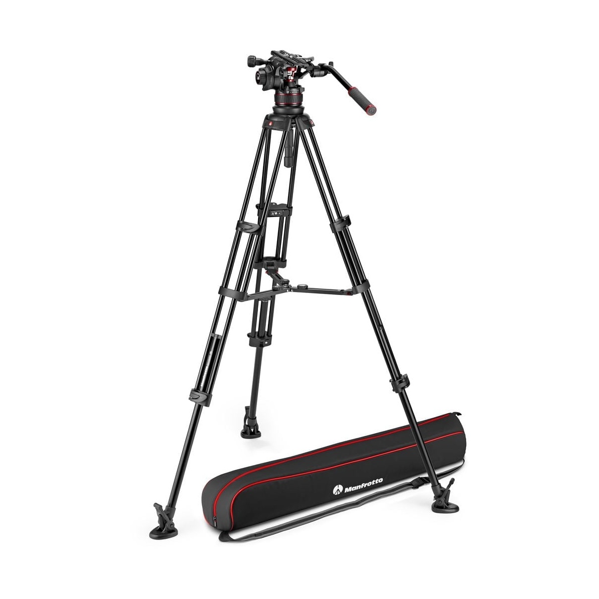 Bộ chân máy Manfrotto Nitrotech 612 Fluid Video Head and Carbon Fiber Twin Leg Tripod with Middle Spreader | Chính hãng | Fullvat