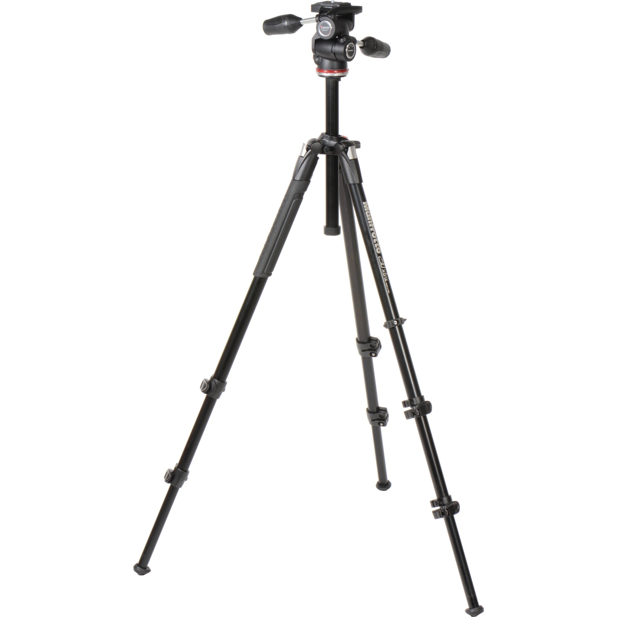 Bộ chân máy ảnh Manfrotto 290 Xtra Aluminium 3-Sections Tripod & MH804 3-Way Head Black