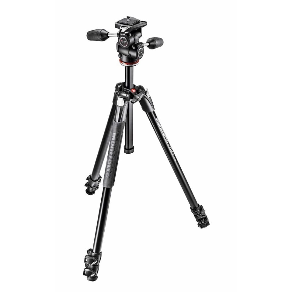 Bộ chân máy ảnh Manfrotto 290 Xtra Aluminium 3-Sections Tripod & MH804 3-Way Head Black