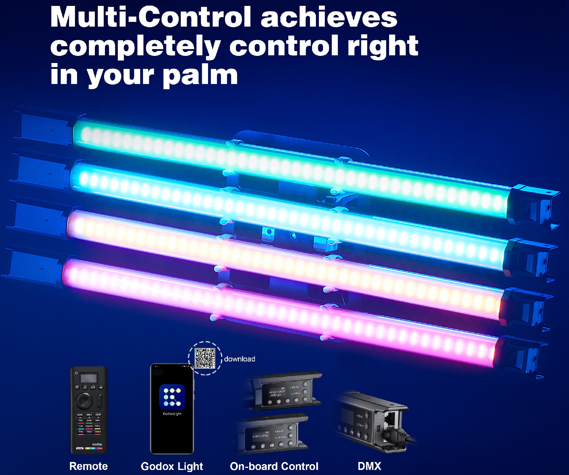 Bộ đèn tuýp LED quay video 60cm 18W Godox TL60 | Chính hãng