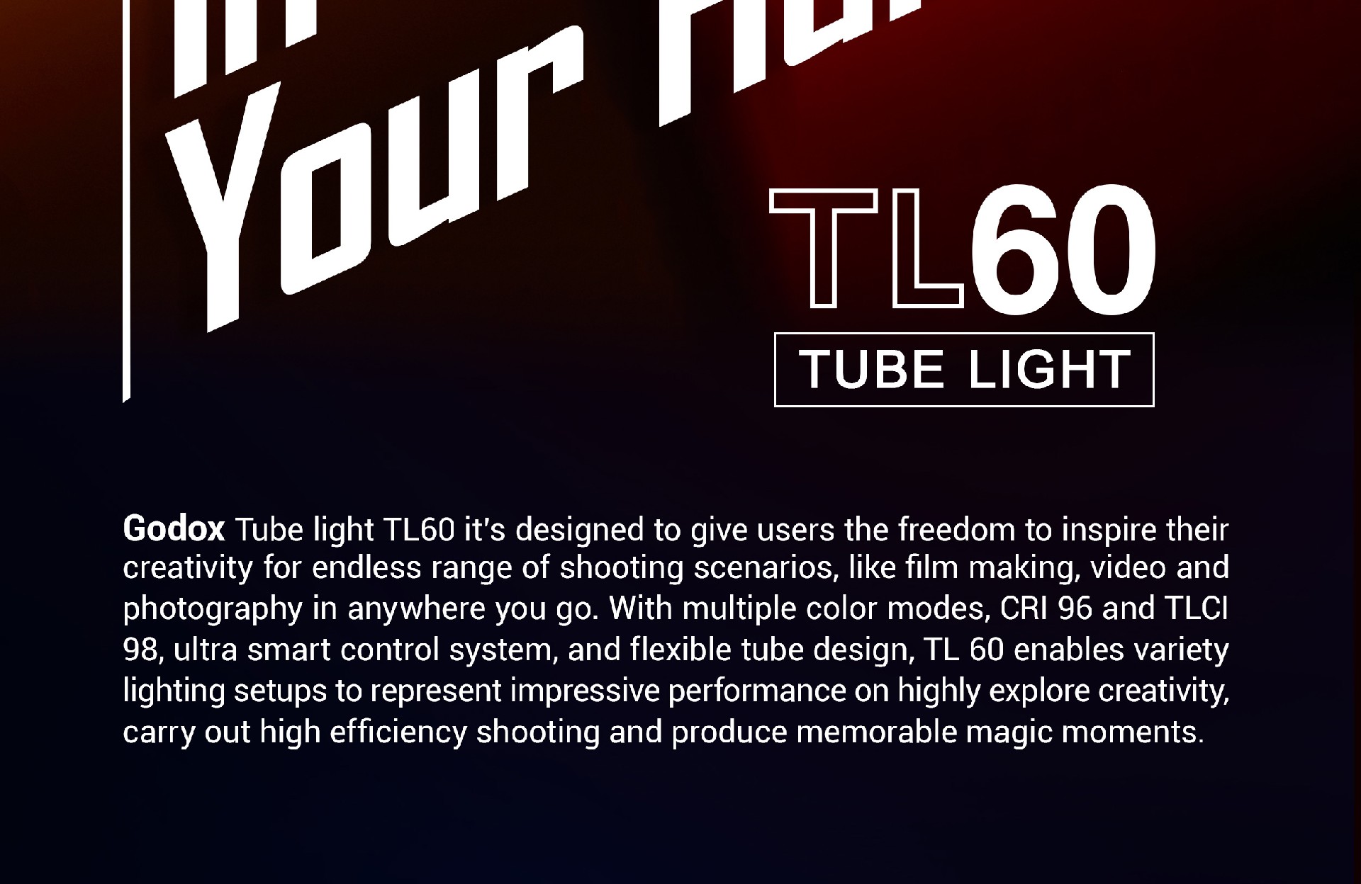 Bộ đèn tuýp LED quay video 60cm 18W Godox TL60 | Chính hãng