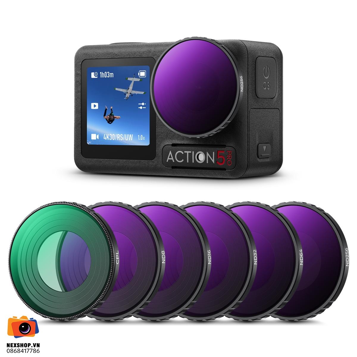 Bộ lọc KNF CPL+ND8/16/32/64/256 cho Action 3/Action 4/Action 5 pro