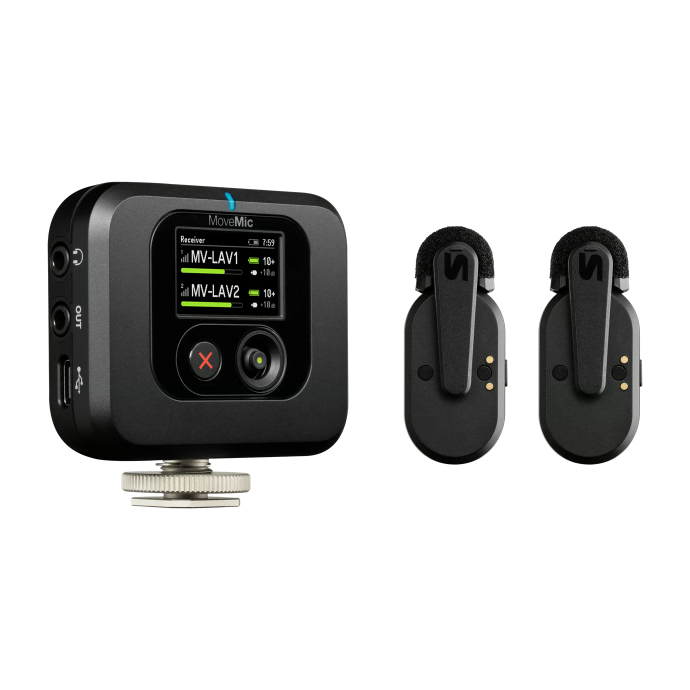 Bộ micro không dây Shure MoveMic Two Receiver Kit (2 TX + 1 RX + Charging Case) | Chính hãng