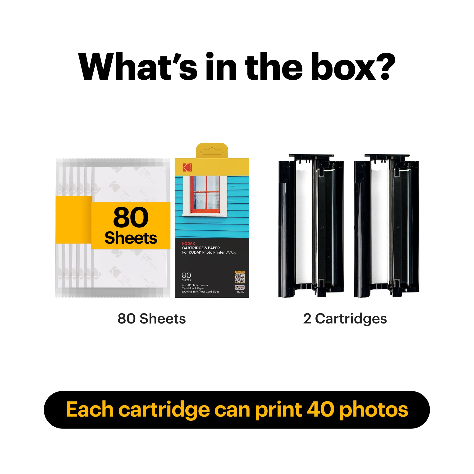 Bộ mực + giấy in ảnh Kodak PHC-80 (80 tờ 10x15cm) | Chính hãng