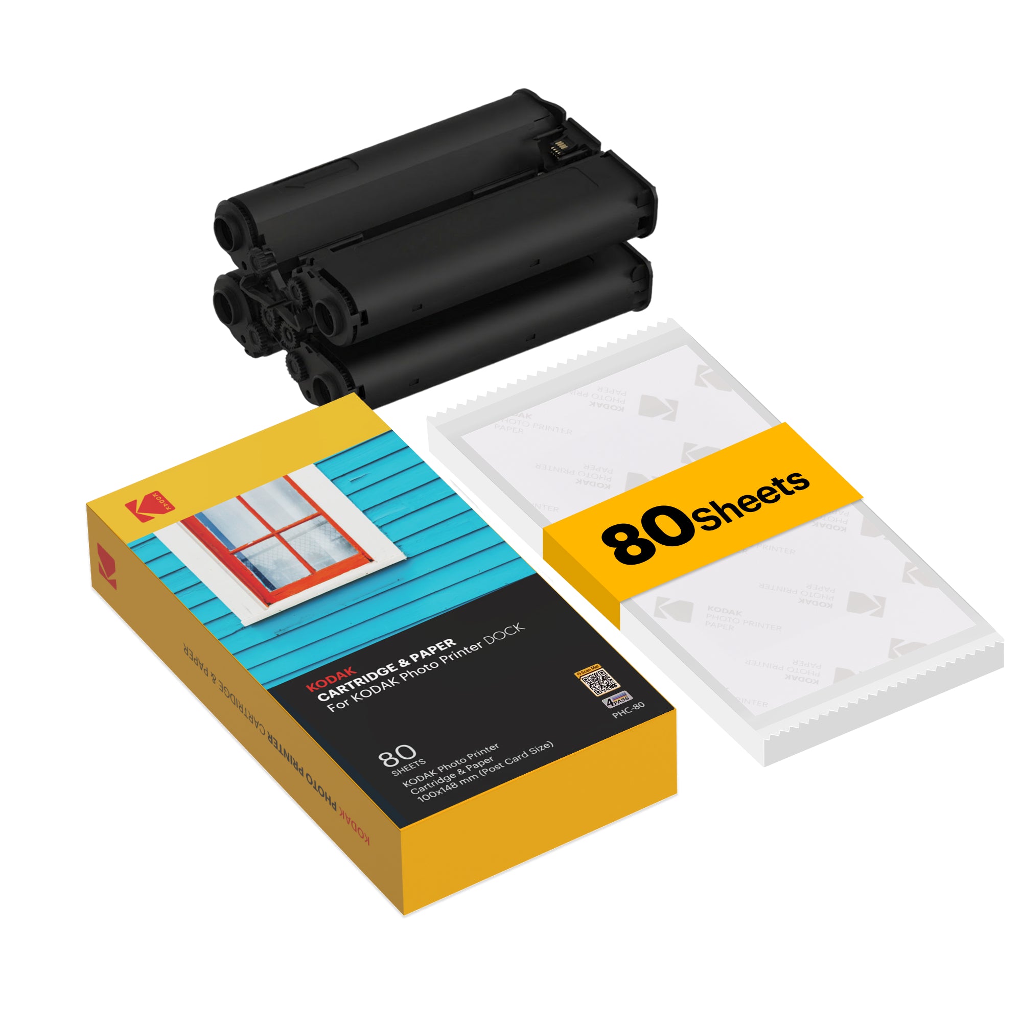Bộ mực + giấy in ảnh Kodak PHC-80 (80 tờ 10x15cm) | Chính hãng — ảnh 1