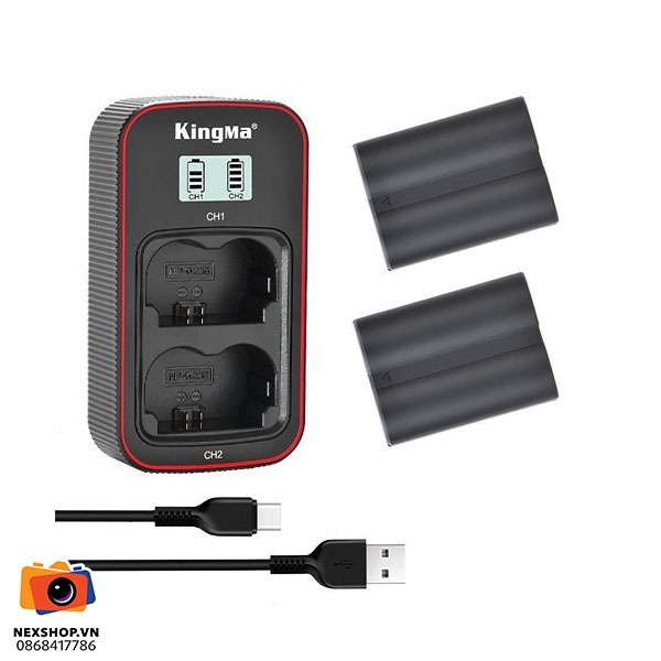 Bộ pin sạc Kingma NP-W235 | 2 pin, 1 cốc sạc | Nhập khẩu