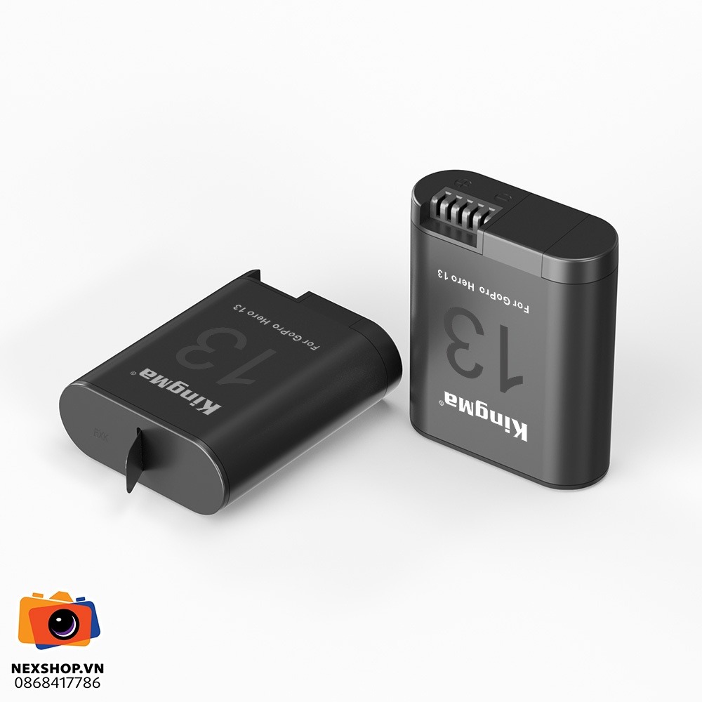 Bộ pin sạc kingma cho Gopro Hero 13 Black | 2 pin, 1 dock sạc | 1900mah | Hàng nhập khẩu