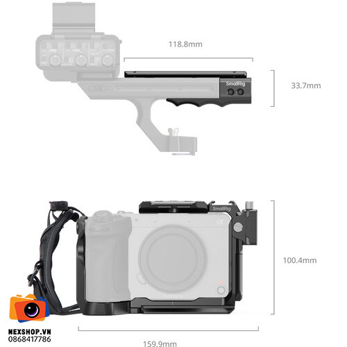 Cage Kit for Sony FX2 | Phụ kiện chính hãng, hỗ trợ quay phim chu - cấu hình hộp sạc